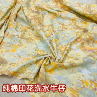 子服装 新款 面料包包面料 裤 牛仔衣牛仔裤 纯棉洗水牛仔布料 加厚款