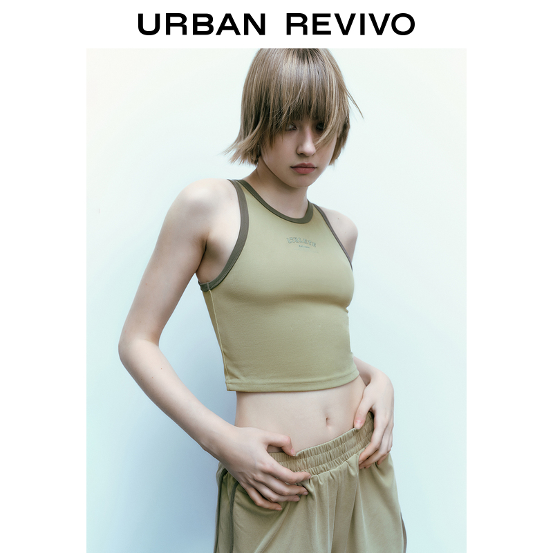 UR2023夏季新款女装欧美街头风字母印花坎肩修身薄背心UWV432145