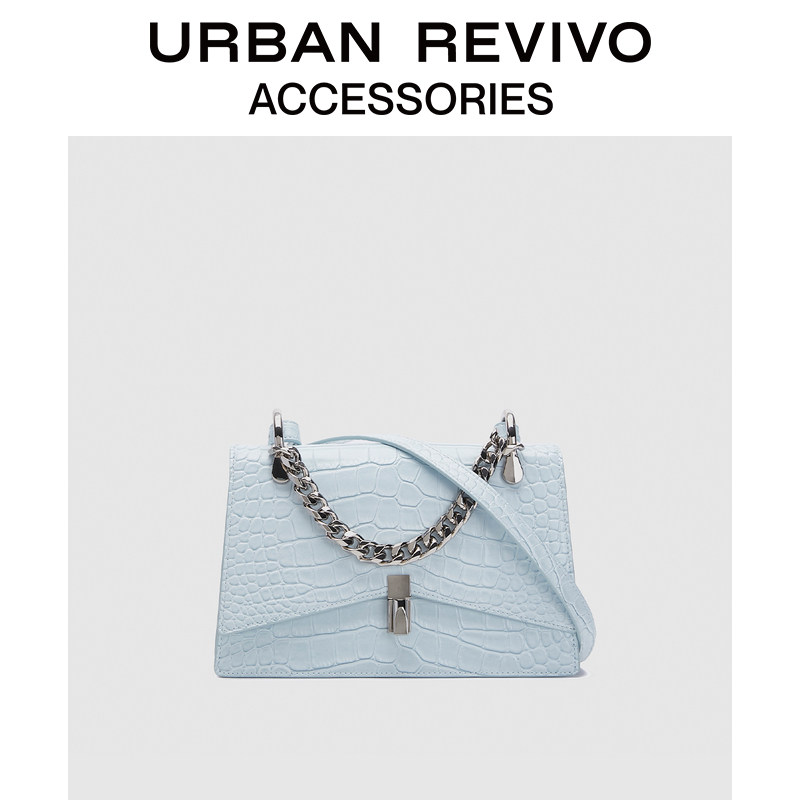URBAN REVIVO2022春季新品女士配件轻奢鳄鱼纹斜挎包AW10TG2N2004
