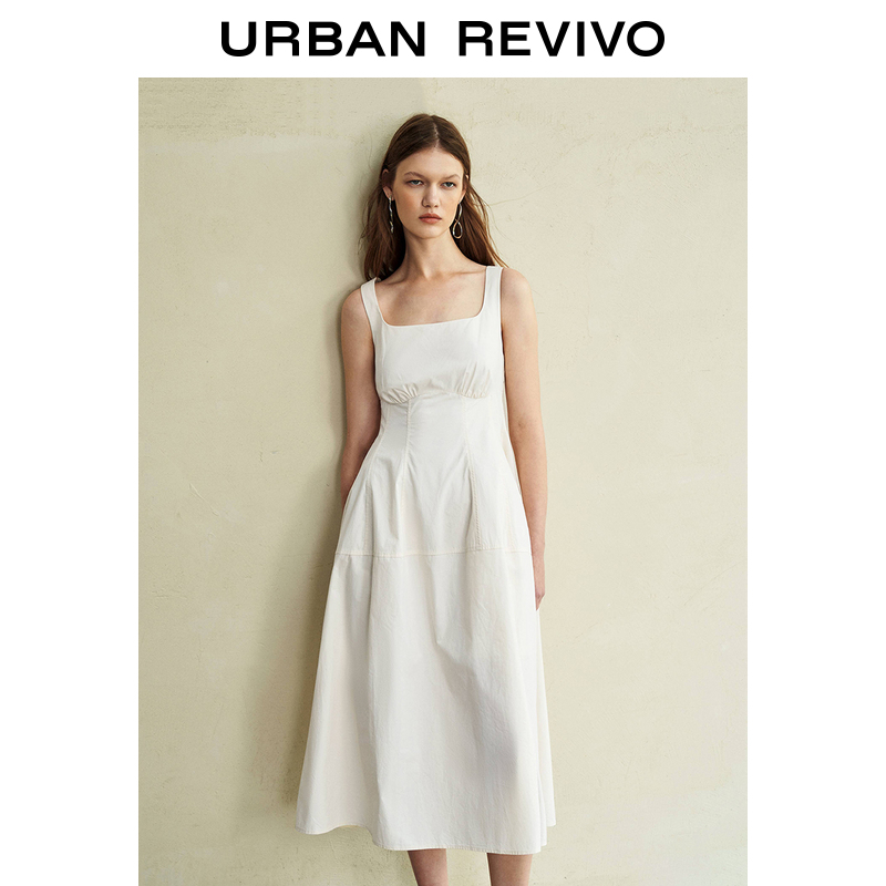UR2023夏季女装法式复古赫本风裙子气质无袖宝藏连衣裙UWG732109