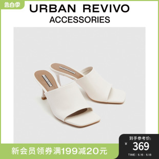 REVIVO2024夏季 URBAN 新款 女士高跟穆勒外穿露趾拖鞋 UAWS40059