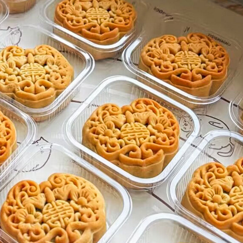 华信天诚 异形月饼内托盒透明加厚50g80克中秋月饼托吸塑无盖底托