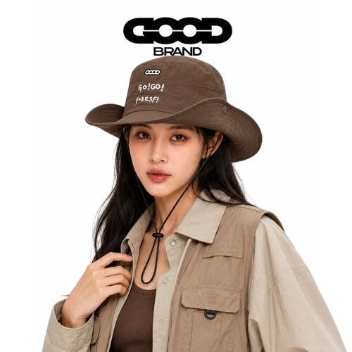 【正品直售】GOOD BRAND户外出游防晒渔夫帽男女刺绣字母登山帽子