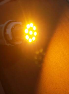 摩托车12V改装LED转向灯泡踏板车LED转弯灯9珠单点平脚灯泡