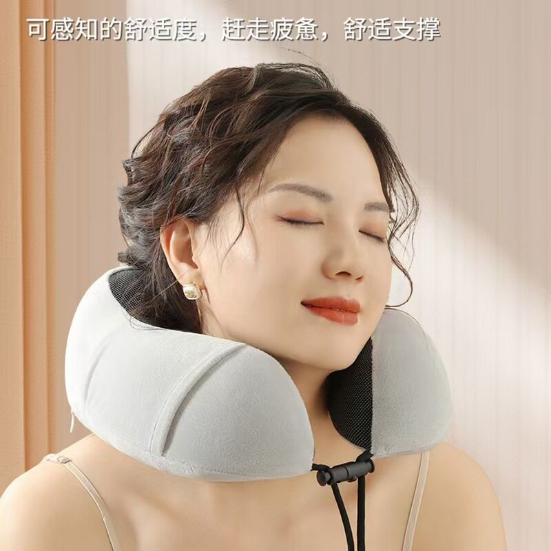 记忆棉u形飞机旅行枕头印制logo驼峰枕睡觉护脖子颈枕