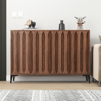 实木鞋柜家用门口中古复古入门一体靠墙收纳柜胡桃木玄关柜储物柜