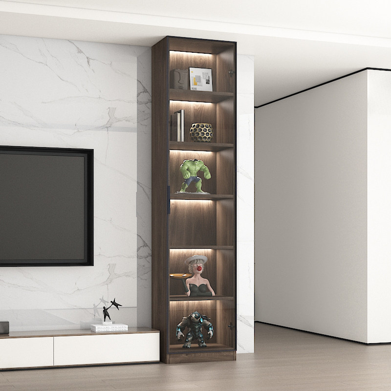 玻璃展示柜电视柜旁边收纳柜客厅实木柜子酒柜置物柜立柜边柜书柜,住宅家具,单个书柜,淘宝优惠券,粉丝福利购,淘宝优惠卷