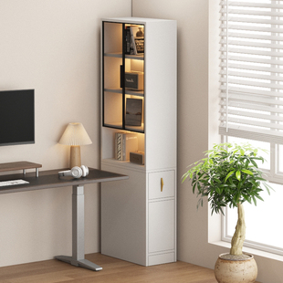 侧面抽拉柜沙发边柜实木侧边拐角夹缝柜玻璃柜转角窄柜书柜收纳柜