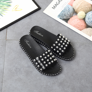 海边潮 厚底一字拖女夏时尚 拖鞋 防滑平底中跟室内凉拖鞋 外穿沙滩鞋