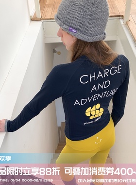 square houlest户外吸湿抗菌T恤健身瑜伽跑步运动防晒无缝长袖女