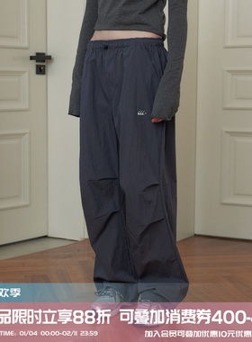square houlest早春户外松紧腰宽松休闲运动登山徒步工装长裤女