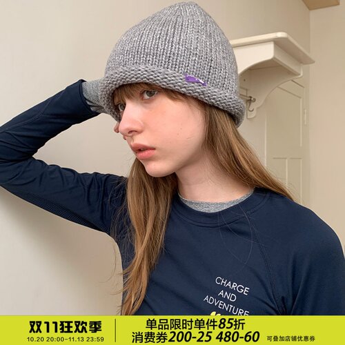 方圆脸百搭卷边防寒针织护耳帽
