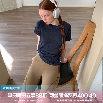 square houlest运动跑步轻薄T恤女修身显瘦瑜伽服透气健身短袖夏