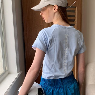 square houlest运动跑步速干T恤女修身显瘦瑜伽服透气健身短袖夏