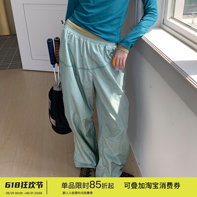 square houlest户外百搭山系徒步登山伞兵库宽松显瘦休闲长裤女