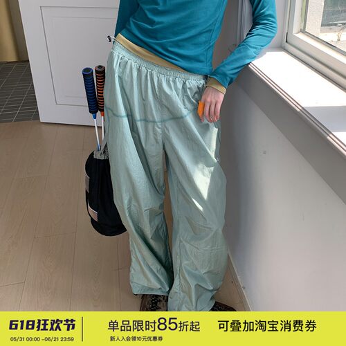 square houlest户外百搭山系徒步登山伞兵库宽松显瘦休闲长裤女