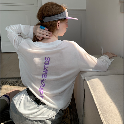 square houlest冰感防晒长袖T女夏季薄款透气宽松显瘦外穿上衣