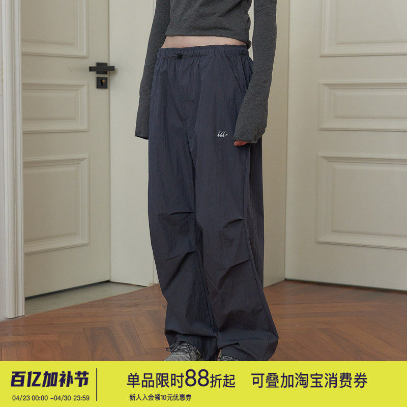 square houlest早春户外松紧腰宽松休闲运动登山徒步工装长裤女