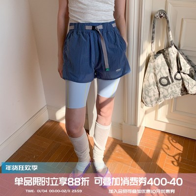 square houlest夏季山系户外休闲轻薄透气运动跑步健身短裤热裤女