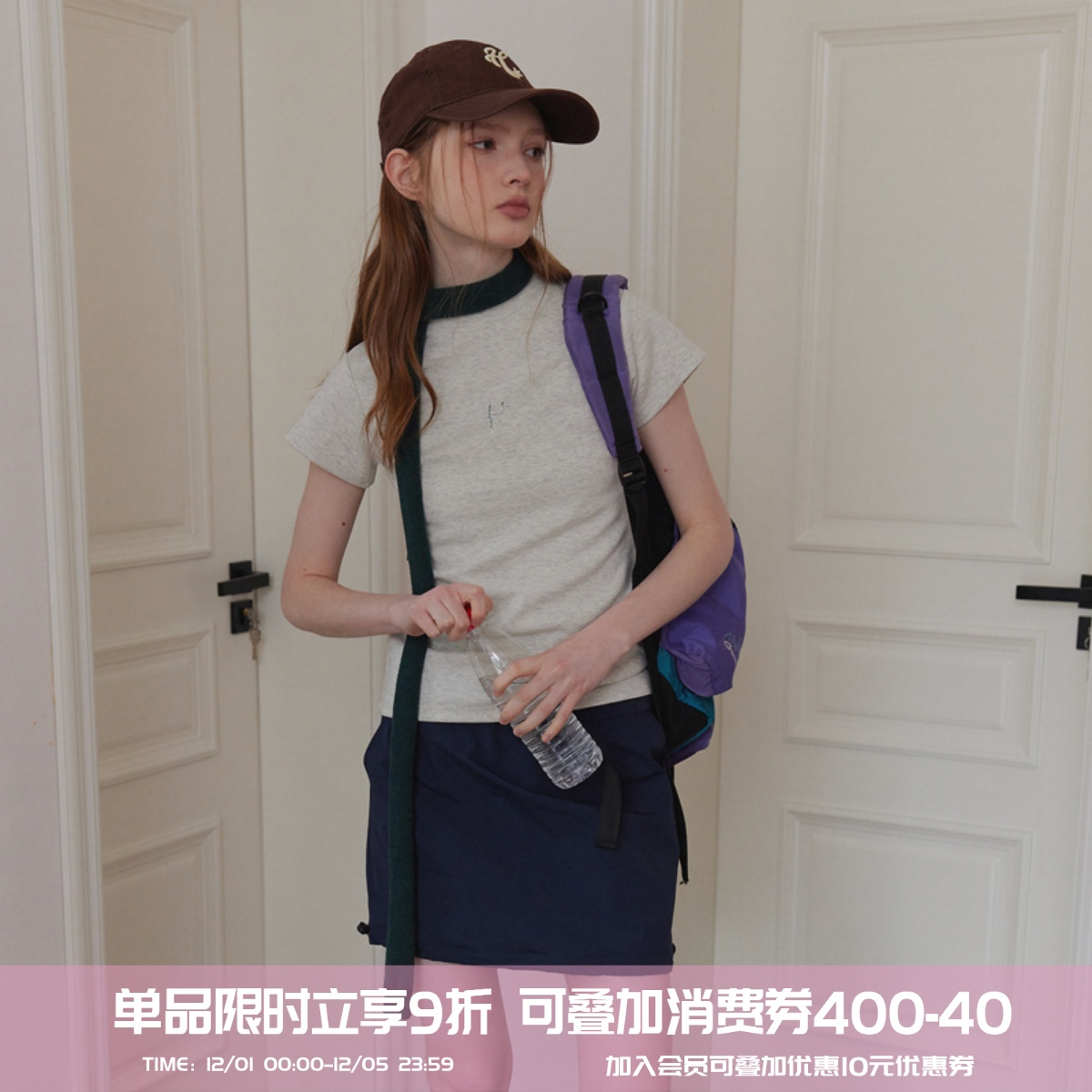 短袖两色印花休闲纯棉