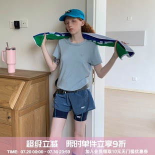 square T恤女 houlest夏季 户外休闲徒步骑行健身运动透气印花短袖