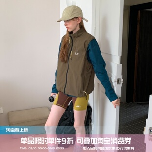 square houlest百搭户外机能轻盈宽松休闲防风运动马甲背心外套女