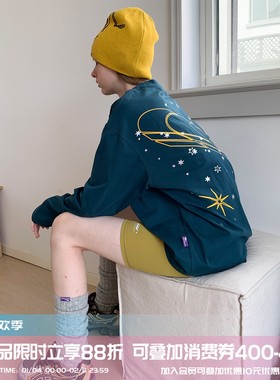 square houlest户外通勤休闲印花透气跑步运动健身防晒长袖T恤女