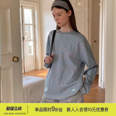 square houlest春户外休闲透气竹节棉跑步运动健身防晒长袖T恤女