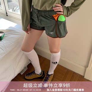 短褲 戶外拼接撞色跑步健身運動辣妹沖浪褲 女 houlest美式 square