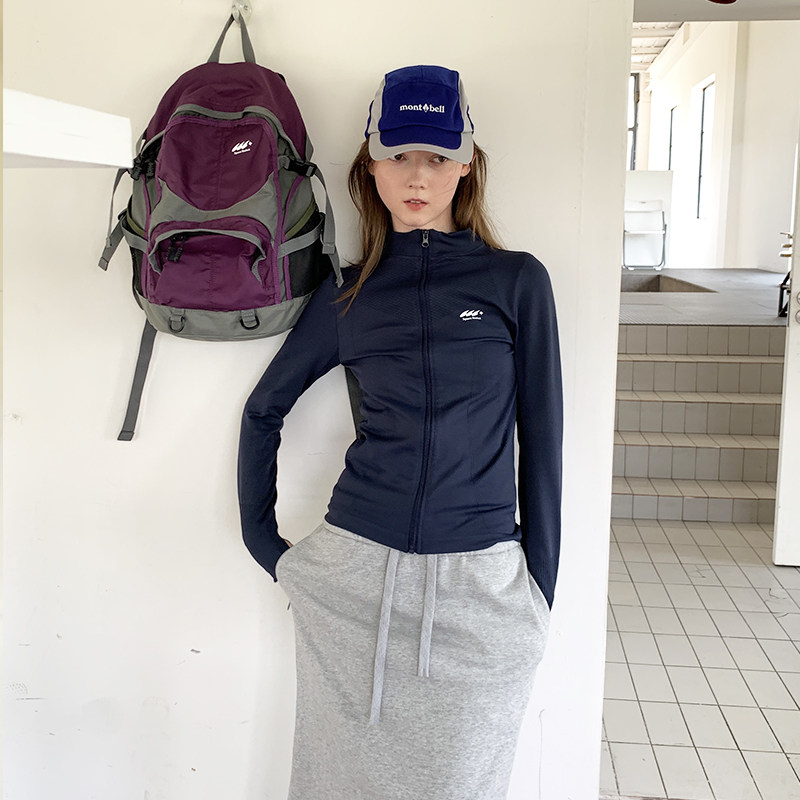 square houlest户外休闲运动健身骑行修身显瘦拉链外套防晒上衣女
