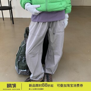 运动长裤 女防泼水徒步登山山系宽松工装 houlest户外速干裤 square