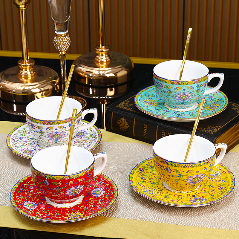 森磊家用陶瓷金边咖啡杯