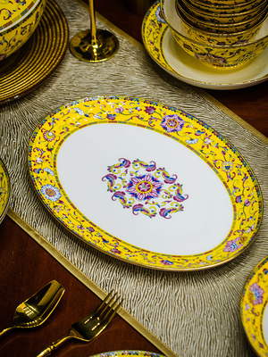 陶瓷家用大鱼盘新型矩形瓷盘蒸鱼盘大鱼盘商业餐厅