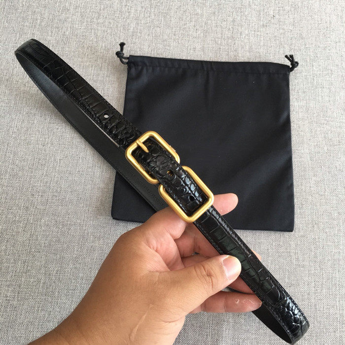 XV女士头层牛皮鳄纹金属扣腰带