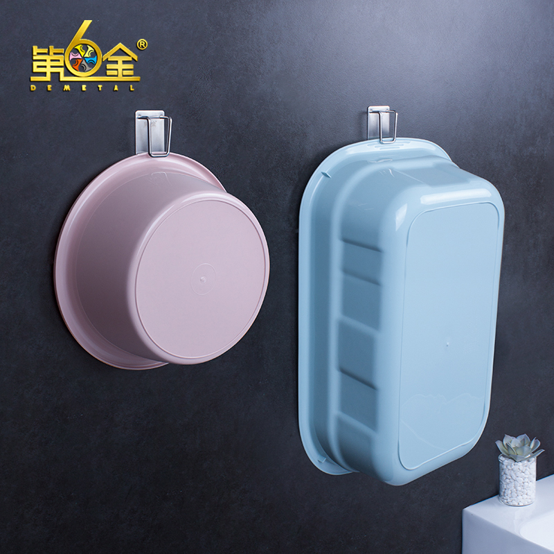 不锈钢脸盆架卫生间壁挂放洗脸盆子挂钩收纳架子浴盆洗澡盆置物架