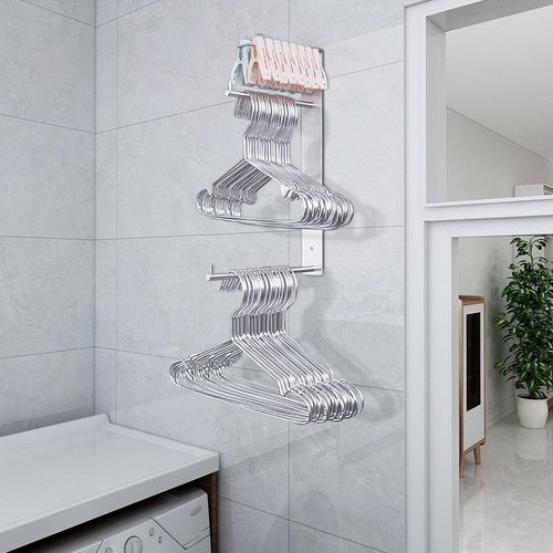 【衣架收纳神器】不锈钢免打孔