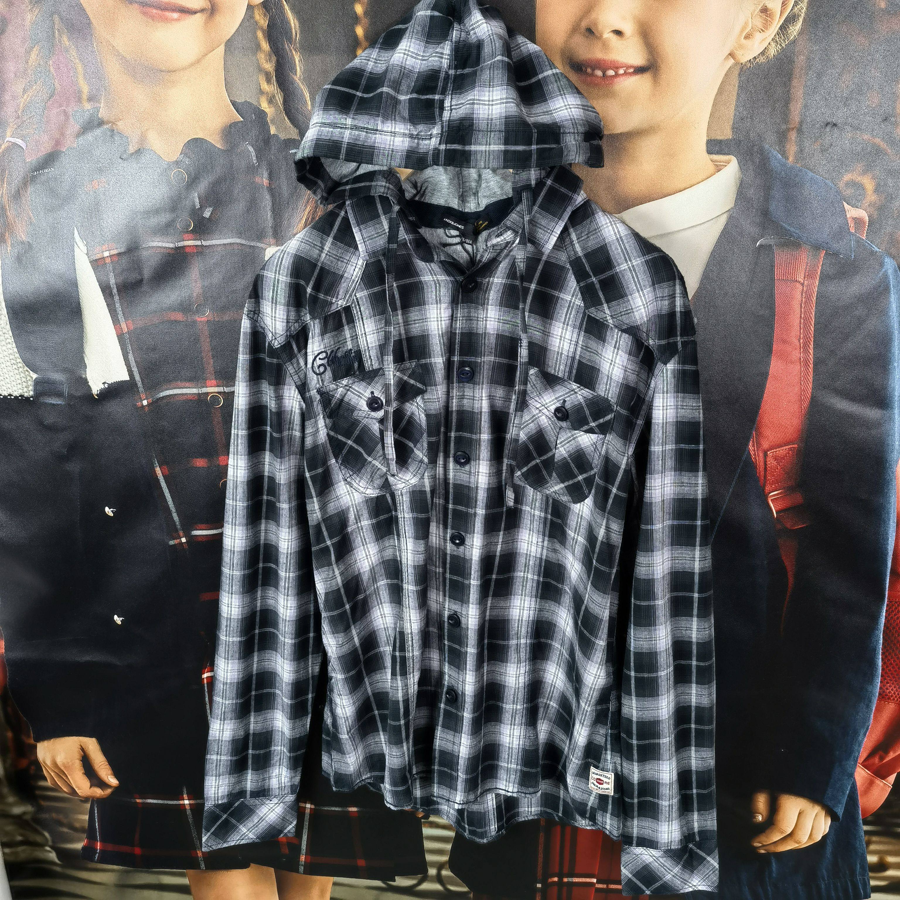 杰克琼斯/Jack&Jones大童可穿 男士长袖连帽休闲 衬衫 帽子可拆卸