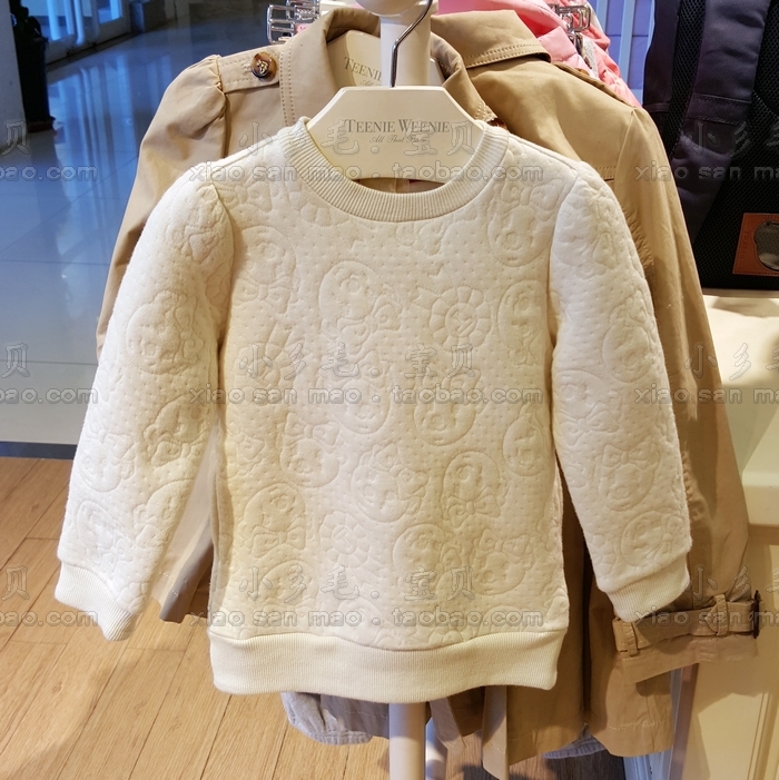 小熊长袖童装女童太空棉卫衣