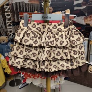 TeenieWeenie/小熊 女童夏款 刺绣熊标 豹纹印花 休闲半身裙 短裙