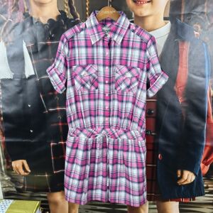 Teenie Weenie/小熊 成人女子（大童可穿）中长格子 短袖 连衣裙