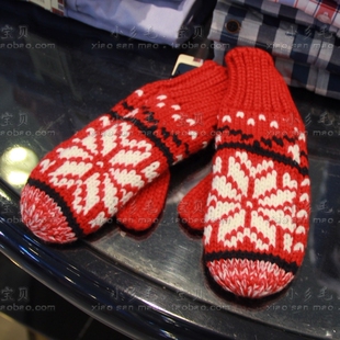 专柜正品 EK 依恋童装男女童冬款儿童毛线手套 ekag44c101