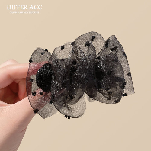 泡泡网纱丸子头抓夹！！盘发稳固