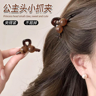 高端珍珠公主头半扎发抓夹小号女夏季 刘海前额碎发夹头饰夹子发卡