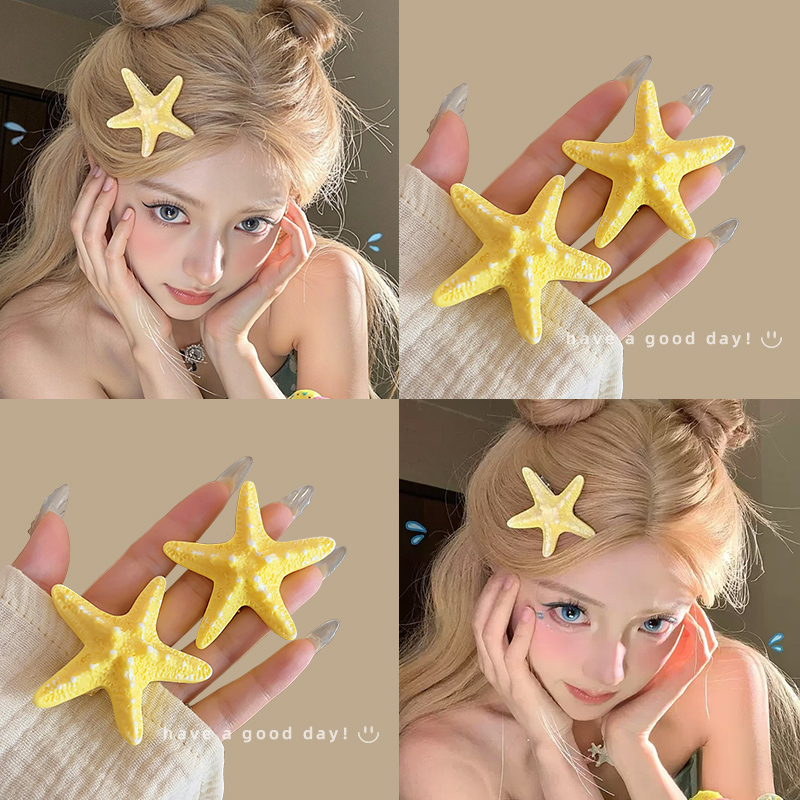 夏日氛围感鸭嘴夹发卡海边度假