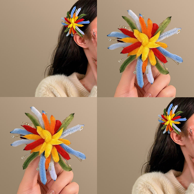 新年彩色发光烟花扭扭棒发夹女2026新款头饰氛围感发卡鸭嘴夹发饰,饰品/流行首饰/时尚饰品新,发饰,淘宝优惠券,粉丝福利购,淘宝优惠卷