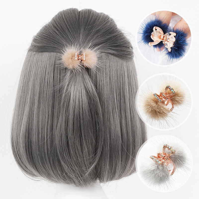 韩国半扎发后脑勺刘海夹子头饰