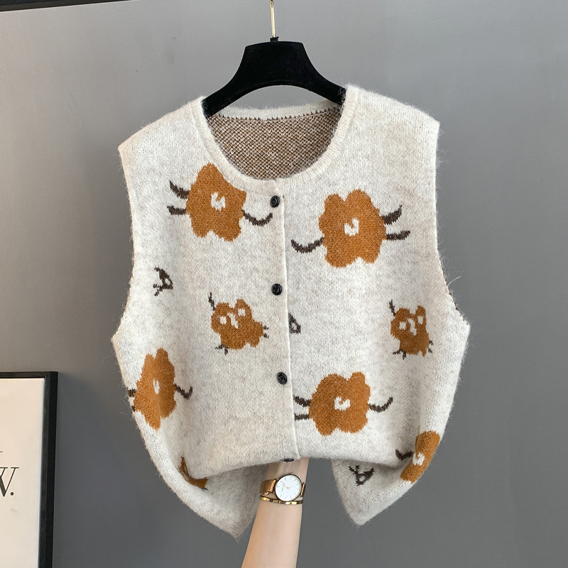 森女风花朵提花针织开衫马甲女2026春季新款文艺复古穿搭减龄马夹,女装/女士精品,马夹,淘宝优惠券,粉丝福利购,淘宝优惠卷