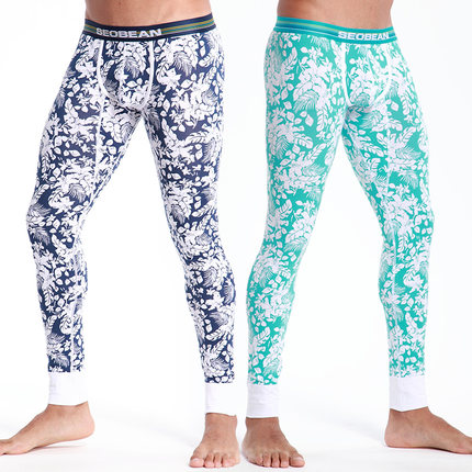 潮流秋裤男薄款紧身修身青年学生弹力个性低腰性感打底保暖裤线裤