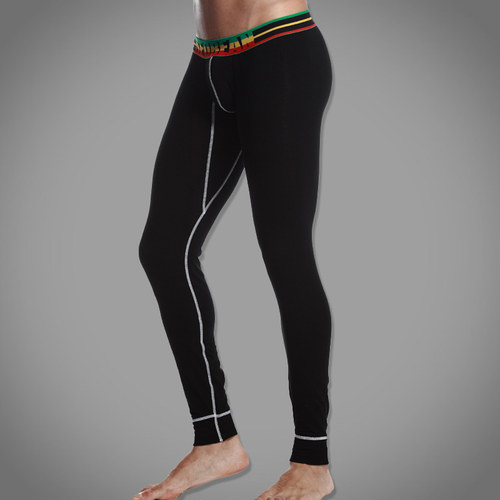 希宾纯色棉质低腰紧身潮流保暖裤