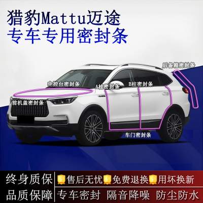 适用猎豹Mattu迈途汽车密封条A柱B柱中控台全车隔音降噪防尘水